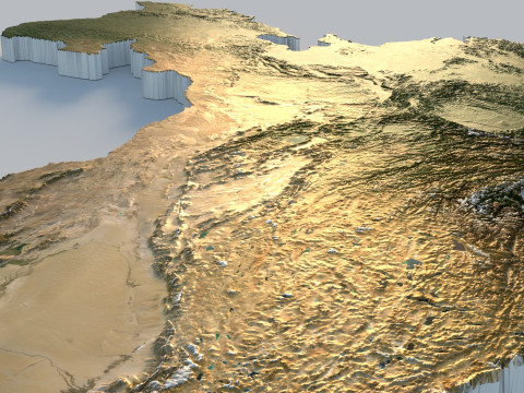 China Terrain Map 3D Model