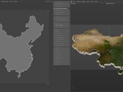 China Terrain Map 3D Model