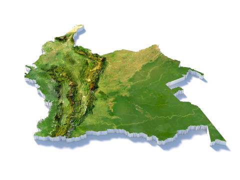 Colombia Terrain Map Model 3D