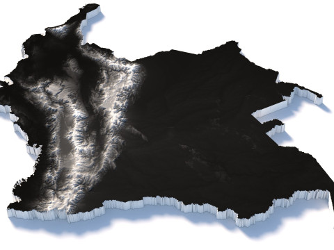 Colombia Terrain Map Model 3D