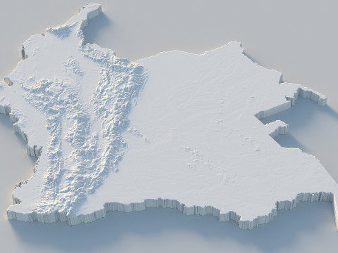 Colombia Terrain Map Model 3D