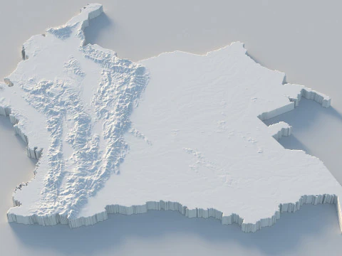 Colombia Terrain Map 3D Model