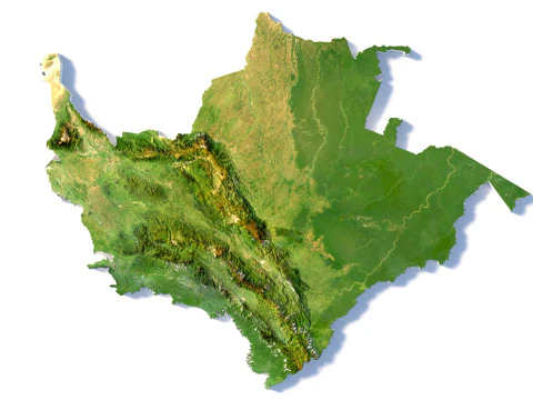 Colombia Terrain Map 3D Model