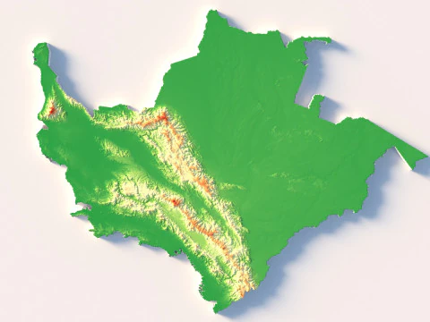 Colombia Terrain Map 3D Model
