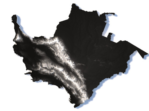 Colombia Terrain Map Model 3D