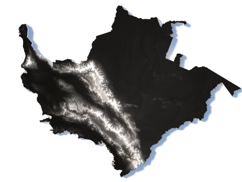 Colombia Terrain Map 3D Model