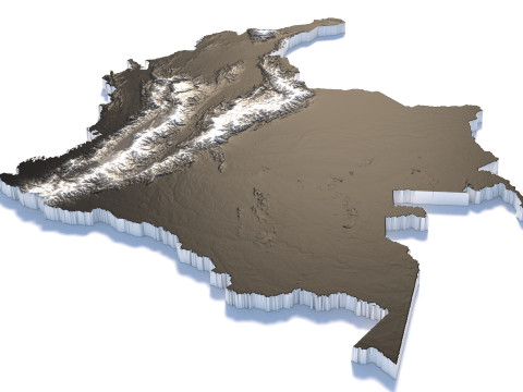 Colombia Terrain Map Model 3D