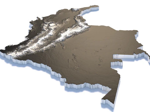 Colombia Terrain Map 3D Model