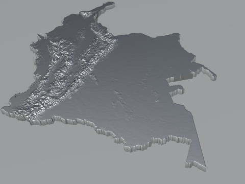 Colombia Terrain Map Model 3D