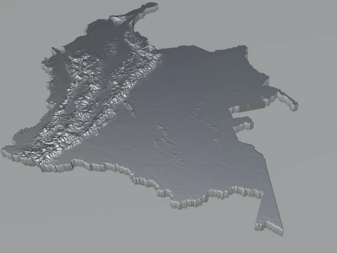 Colombia Terrain Map 3D Model