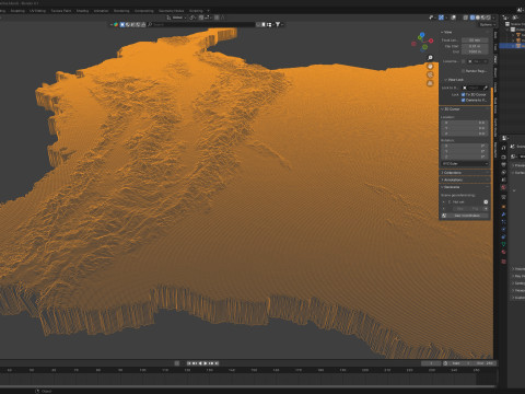 Colombia Terrain Map Model 3D