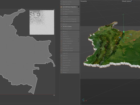 Colombia Terrain Map Model 3D