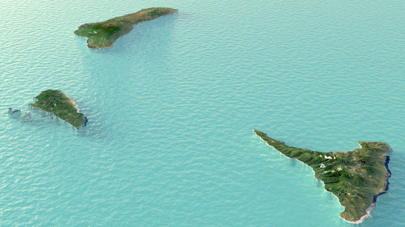 Comoros Komori Comores Terrain Map 3D Model .c4d .max .obj .3ds .fbx .stl .blend 
