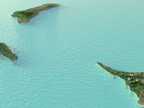 Comoros Komori Comores Terrain Map 3D मॉडल