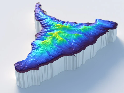 Comoros Komori Comores Terrain Map 3D Model