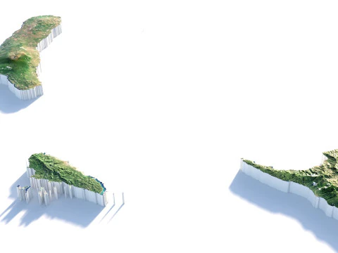 Comoros Komori Comores Terrain Map 3D Model