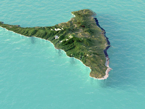 Comoros Komori Comores Terrain Map 3D Model