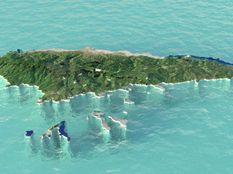 Comoros Komori Comores Terrain Map 3D Model