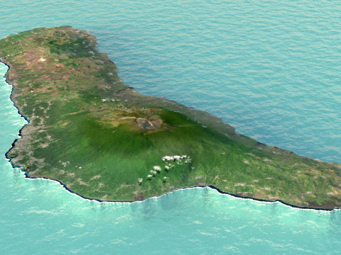 Comoros Komori Comores Terrain Map 3D Model