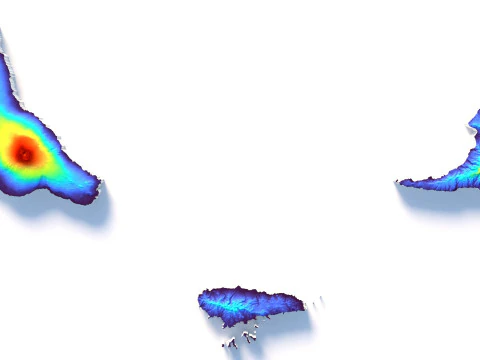 Comoros Komori Comores Terrain Map 3D Model
