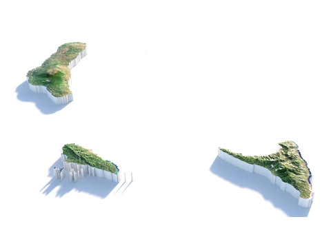 Comoros Komori Comores Terrain Map Model 3D