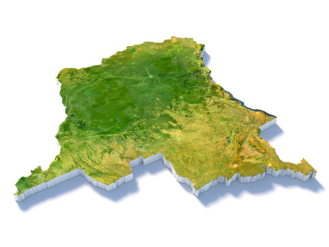 Congo Democratic Republic Terrain Map Modello 3D