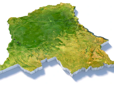 Congo Democratic Republic Terrain Map 3D Model