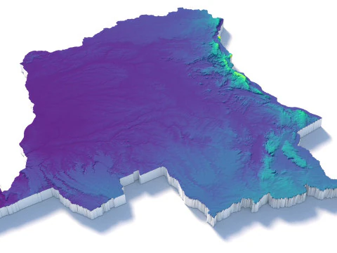 Congo Democratic Republic Terrain Map 3D Model