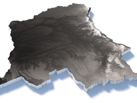 Congo Democratic Republic Terrain Map Modèle 3D