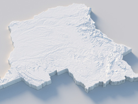Congo Democratic Republic Terrain Map Modèle 3D