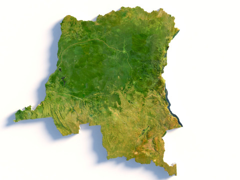 Congo Democratic Republic Terrain Map Modèle 3D