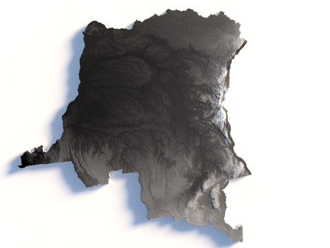 Congo Democratic Republic Terrain Map Modèle 3D