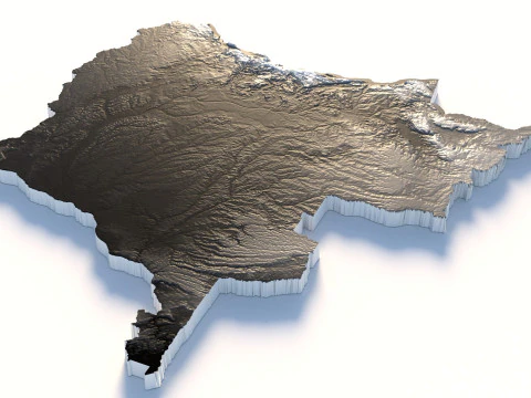 Congo Democratic Republic Terrain Map 3D Model