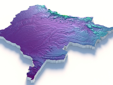 Congo Democratic Republic Terrain Map Modèle 3D