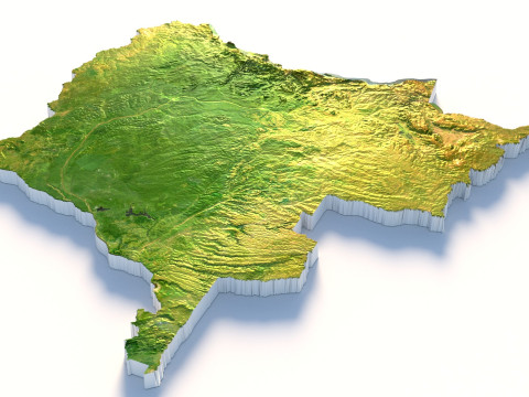 Congo Democratic Republic Terrain Map Modèle 3D