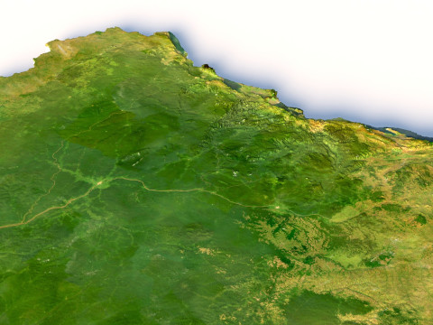 Congo Democratic Republic Terrain Map Modèle 3D
