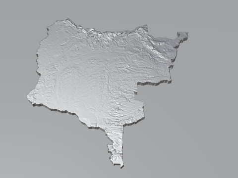 Congo Democratic Republic Terrain Map Modèle 3D