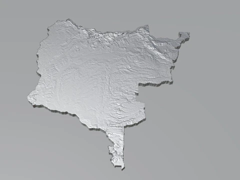 Congo Democratic Republic Terrain Map 3D Model