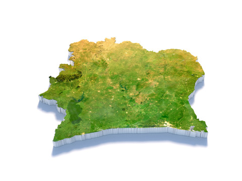 Cote dIvoire Ivory Coast Terrain Map 3D Model