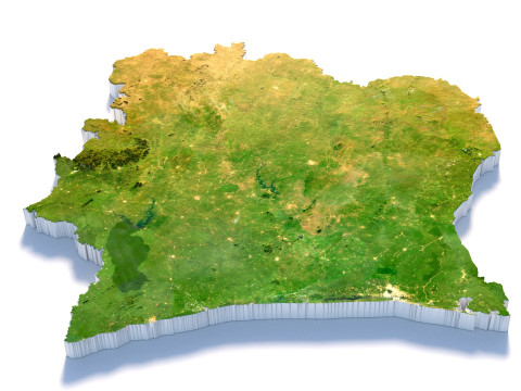 Cote dIvoire Ivory Coast Terrain Map 3D Model