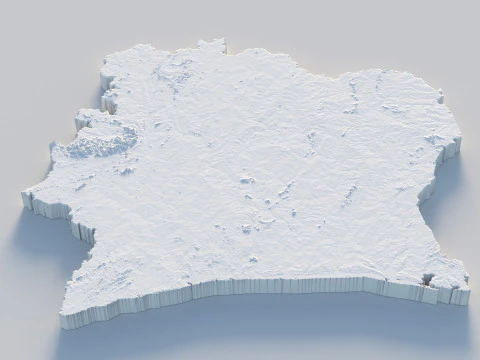 कोटे डी आइवर आइवरी कोस्ट इलाके का नक्शा 3D मॉडल