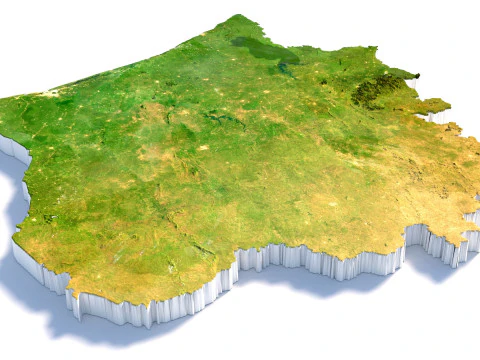 कोटे डी आइवर आइवरी कोस्ट इलाके का नक्शा 3D मॉडल