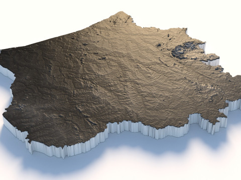 Cote dIvoire Ivory Coast Terrain Map 3D Model