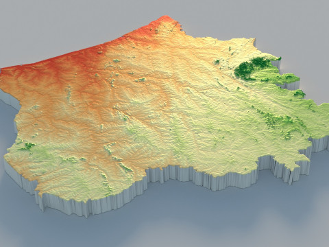 Cote dIvoire Ivory Coast Terrain Map 3D Model