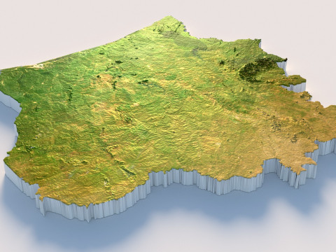 Cote dIvoire Ivory Coast Terrain Map 3D Model
