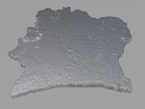 Cote dIvoire Ivory Coast Terrain Map 3D Model