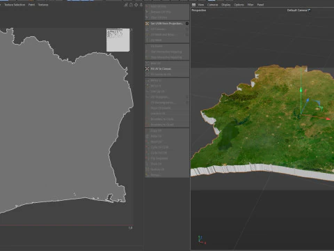 कोटे डी आइवर आइवरी कोस्ट इलाके का नक्शा 3D मॉडल