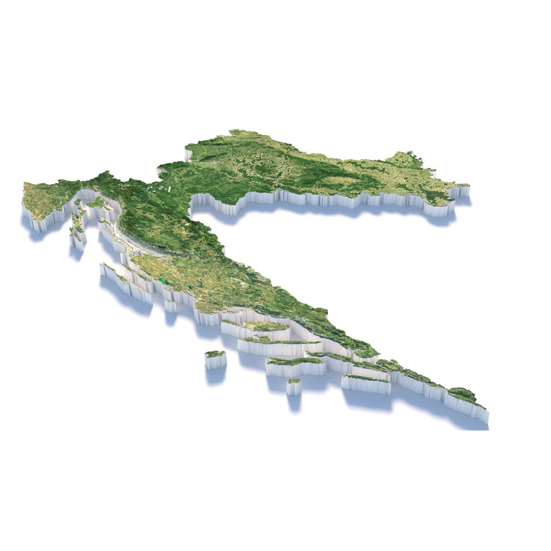 Croatia Hrvatska Terrain Map Model 3D .c4d .max .obj .3ds .fbx .stl .blend