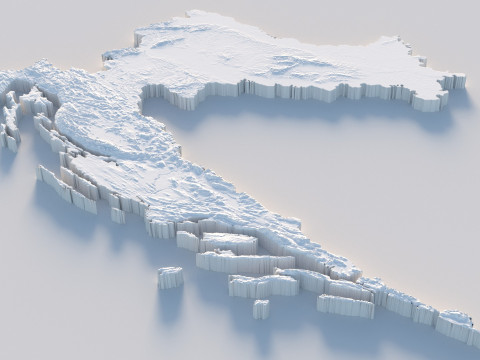 Croatia Hrvatska Terrain Map Model 3D