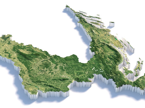 Croatia Hrvatska Terrain Map Model 3D